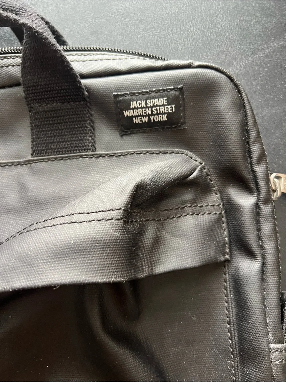 Jack Spade Black Waxed Cotton Briefcase